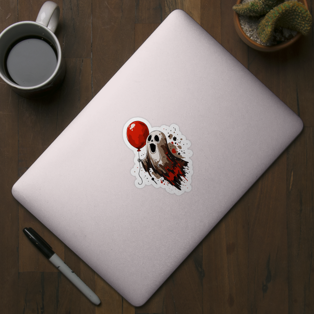 Ghost and Red Balloon by H. R. Sinclair